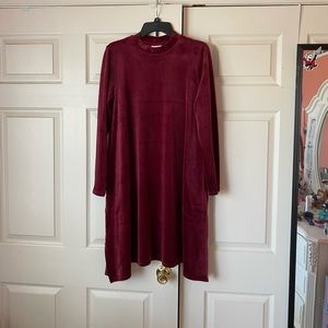 J.Jill velour mauve A-line dress